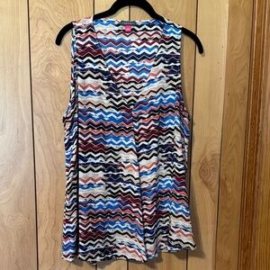 Vince Camuto Multicolor Zigzag Tank Top